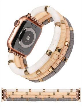 Heishi Bead Apple Watch Band Stretchy Bracelet Stackable 38/40/41mm
